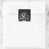 Black White Leaning Tower van Pisa Italië Vierkante Sticker (Tas)