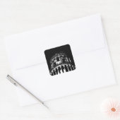 Black White Leaning Tower van Pisa Italië Vierkante Sticker (Envelop)