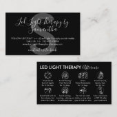 Black White led Light Therapy Aftercare Visitekaartje (Voorkant / Achterkant)