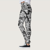 Black White Leggings Spring Floral (Links)