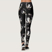 Black White Lemur Pattern Full Print Leggings (Achterkant)