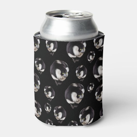 Black White Lemurs Stubby Koelbox Holder Blikjeskoeler (Blikje Voorkant)