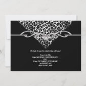 Black White Leopard 30th Birthday Elegant Kaart (Achterkant)
