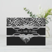 Black White Leopard 30th Diamond Jewel Kaart (Staand voorkant)