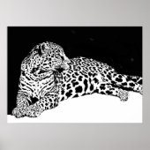 Black White Leopard Poster Pop Art Wild Animal (Voorkant)