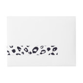 Black White Leopard Print Kaart Wrap rond labels Omwikkelbaar Adreslabel (Voorkant)