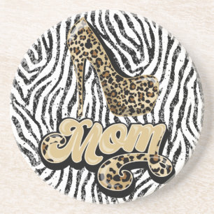 Black White Leopard Print Onderzetter