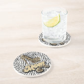 Black White Leopard Print Onderzetter (Zijkant)