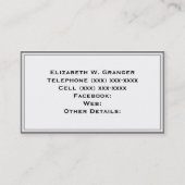 Black White LG Chevron Red Name Monogram Visitekaartje (Achterkant)