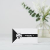 Black White Libra Laurel Classic Lawyer Visitekaartje (Staand voorkant)