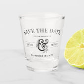 Black White Line Art Floral Ampersand No Photo Sav Shot Glas (Voorkant)