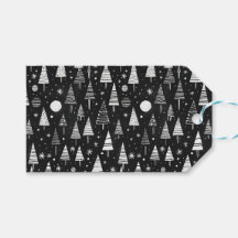 Black & White Line Art Kerstbomen & Ornamenten