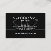 Black White line Logo Cat Dog Pet Visitekaartje (Achterkant)