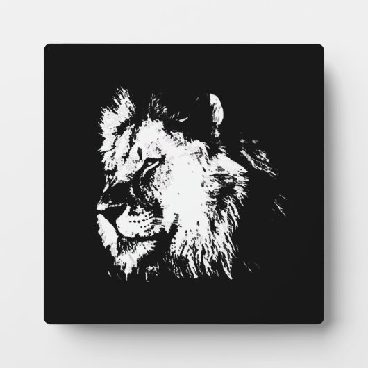 Black White Lion - Animal Pop Art Fotoplaat (Voorkant)