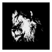 Black White Lion - Animal Pop Art Perfect Poster (Voorkant)