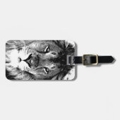 Black & White Lion Bagagelabel (Voorkant horizontaal)