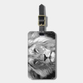 Black White Lion Bagagelabel (Voorkant verticaal)