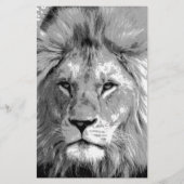Black White Lion Briefpapier (Voorkant)