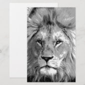 Black White Lion Briefpapier (Voorkant / Achterkant)