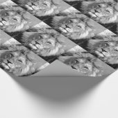 Black White Lion Cadeaupapier (Hoek)