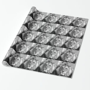 Black White Lion Cadeaupapier