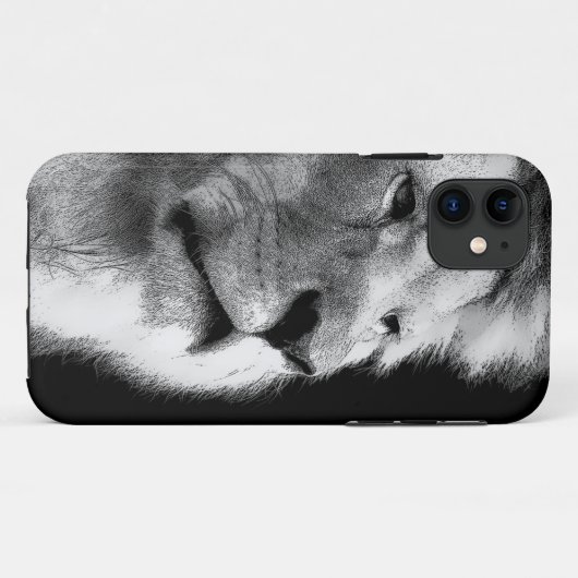 Black White Lion Case-Mate iPhone Case (Achterkant (horizontaal))