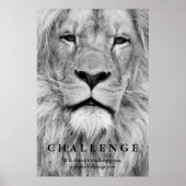 Black White Lion Eyes Challenge Inspirerend Poster (Voorkant)