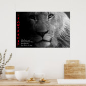 Black White Lion Eyes Motivatie leiderschap Poster (Keuken)