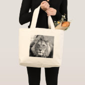 Black White Lion Grote Tote Bag (Voorkant (product))