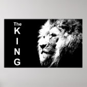 Black & White Lion Head Moderne Pop Art Sjabloon Poster (Voorkant)