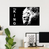 Black & White Lion Head Moderne Pop Art Sjabloon Poster (Thuiskantoor)