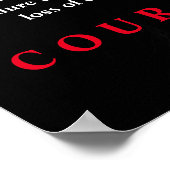 Black White Lion Inspirerend Courage Poster (Hoek)