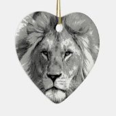 Black White Lion Keramisch Ornament (Rechts)
