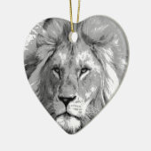 Black White Lion Keramisch Ornament (Links)
