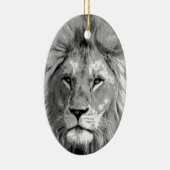 Black White Lion Keramisch Ornament (Rechts)