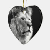 Black White Lion Keramisch Ornament (Links)