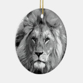 Black White Lion Keramisch Ornament (Rechts)