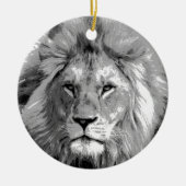 Black White Lion Keramisch Ornament (Voorkant)