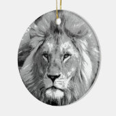 Black White Lion Keramisch Ornament (Links)