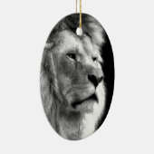 Black White Lion Keramisch Ornament (Rechts)