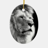 Black White Lion Keramisch Ornament (Voorkant)