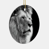 Black White Lion Keramisch Ornament (Rechts)