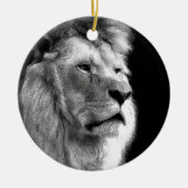 Black White Lion Keramisch Ornament (Voorkant)