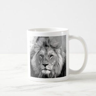 Black White Lion Koffiemok