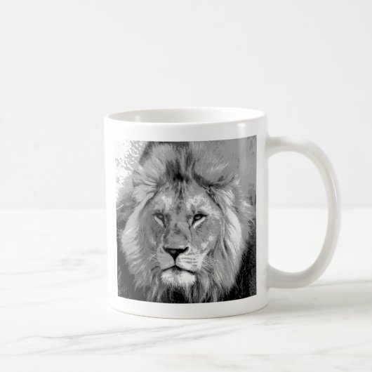 Black White Lion Koffiemok (Rechts)