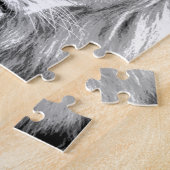 Black White Lion Legpuzzel (Zijkant)