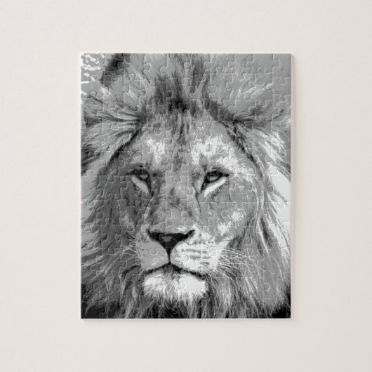 Black White Lion Legpuzzel (Verticaal)
