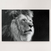 Black White Lion Legpuzzel (Horizontaal)