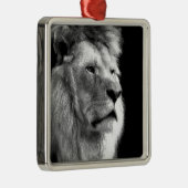Black White Lion Metalen Ornament (Rechts)