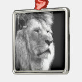 Black White Lion Metalen Ornament (Links)